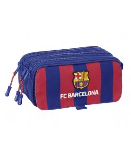 Safta F.C. Barcelona Estuche Portatodo - 3 Compartimentos - 21.5x10x8cm - Color Rojo y Azul