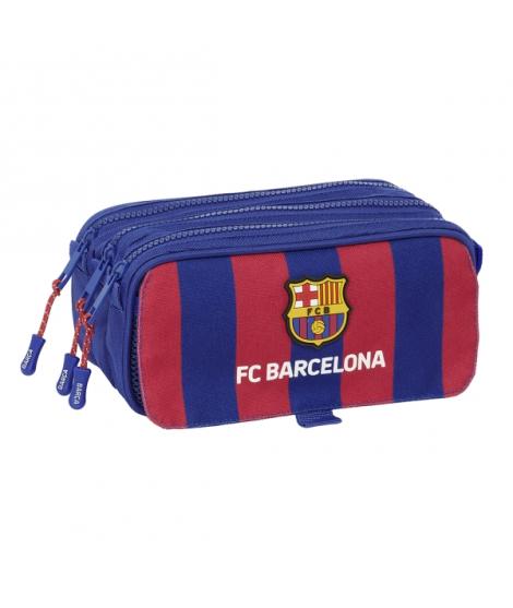 Safta F.C. Barcelona Estuche Portatodo - 3 Compartimentos - 21.5x10x8cm - Color Rojo y Azul