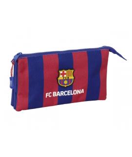 Safta F.C. Barcelona Estuche Portatodo - 3 Compartimentos - 22x12x3cm - Color Rojo y Azul