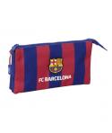 Safta F.C. Barcelona Estuche Portatodo - 3 Compartimentos - 22x12x3cm - Color Rojo y Azul