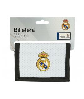 Safta Real Madrid 1ª Equipacion 24/25 Monedero - Cierre de Velcro - Bolsillo con Cremallera para Monedas - 12.5x9.5x1cm - Color 