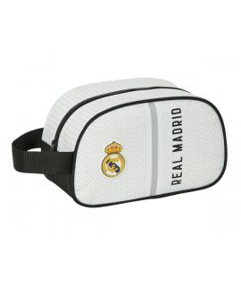 Safta Real Madrid 1ª Equipacion 24/25 Neceser - 1 Compartimento - Asa de Mano - 26x15x12cm - Color Blanco/Negro