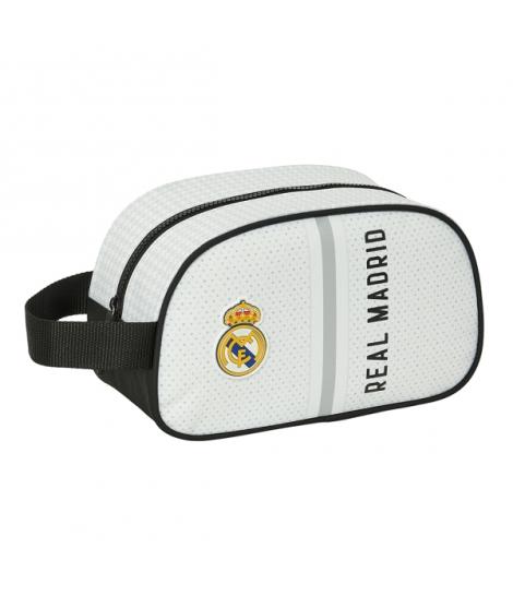 Safta Real Madrid 1ª Equipacion 24/25 Neceser - 1 Compartimento - Asa de Mano - 26x15x12cm - Color Blanco/Negro