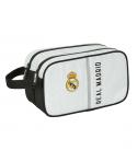 Safta Real Madrid 1ª Equipacion 24/25 Neceser - 2 Compartimentos - Asa de Mano - 26x15x12.5cm - Color Blanco/Negro