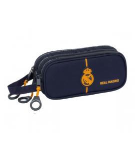 Safta Real Madrid 2ª Equipacion 24/25 Estuche Portatodo - 3 Compartimentos - Asa de Mano - 21x8.5x7cm - Color Azul Marino