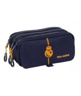 Safta Real Madrid 2ª Equipacion 24/25 Estuche Portatodo - 3 Compartimentos - 21.5x10x8cm - Color Azul Marino