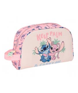 Safta Stitch Beach Neceser - 2 Compartimentos - Asa de Mano - 28x18x10cm - Color Rosa