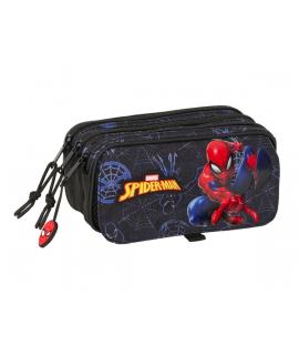 Safta Spider-Man Attack Estuche Portatodo - 3 Compartimentos - 21.5x10x8cm - Color Negro