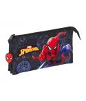 Safta Spider-Man Attack Estuche Portatodo - 3 Compartimentos - 22x12x3cm - Color Negro