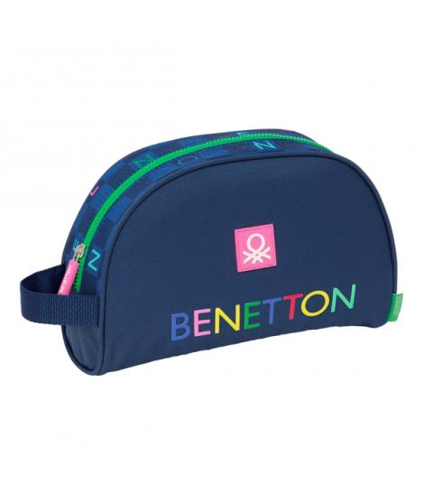 Safta Benetton Damero Neceser - 1 Compartimento - Asa de Mano - 28x18x10cm - Color Azul Marino