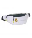 Safta Real Madrid 1ª Equipacion 24/25 Bolsa de Cintura - 2 Compartimentos - Ajustable - 23x12x9cm - Color Blanco/Negro