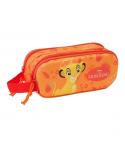 Safta El Rey Leon Estuche Portatodo 3D - 2 Compartimentos - Asa de Mano - 21x8x6cm - Color Naranja