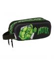 Safta Hulk Estuche Portatodo 3D - 2 Compartimentos - Asa de Mano - 21x8x6cm - Color Negro/Verde