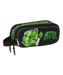 Safta Hulk Estuche Portatodo 3D - 2 Compartimentos - Asa de Mano - 21x8x6cm - Color Negro/Verde