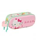 Safta Hello Kitty Estuche Portatodo 3D - 2 Compartimentos - Asa de Mano - 21x8x6cm - Color Rosa