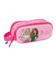 Safta Barbie Estuche Portatodo 3D - 2 Compartimentos - Asa de Mano - 21x8x6cm - Color Rosa