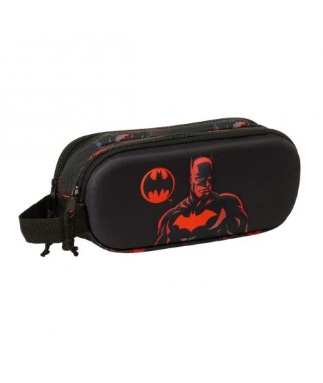 Safta Batman Estuche Portatodo 3D - 2 Compartimentos - Asa de Mano - 21x8x6cm - Color Negro