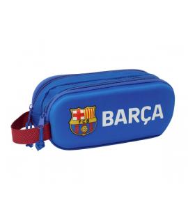 Safta F.C. Barcelona Estuche Portatodo 3D - 2 Compartimentos - Asa de Mano - 21x8x6cm - Color Azul