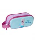 Safta Frozen Estuche Portatodo 3D - 2 Compartimentos - Asa de Mano - 21x8x6cm - Color Rosa/Azul