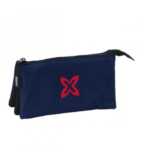Safta Munich Basicos Estuche Portatodo - 3 Compartimentos - 22x12x3cm - Color Azul Marino