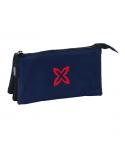 Safta Munich Basicos Estuche Portatodo - 3 Compartimentos - 22x12x3cm - Color Azul Marino