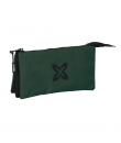 Safta Munich Basicos Estuche Portatodo - 3 Compartimentos - 22x12x3cm - Color Verde
