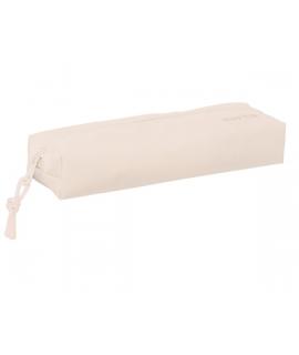 Safta Estuche Portatodo de 22cm - 1 Compartimento - Rectangular - Goma Elastica Trasera - 22x4x7cm - Color Beige