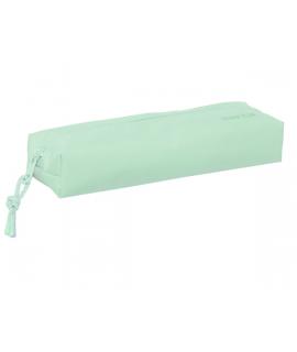 Safta Estuche Portatodo de 22cm - 1 Compartimento - Rectangular - Goma Elastica Trasera - 22x4x7cm - Color Verde Pastel