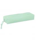 Safta Estuche Portatodo de 22cm - 1 Compartimento - Rectangular - Goma Elastica Trasera - 22x4x7cm - Color Verde Pastel