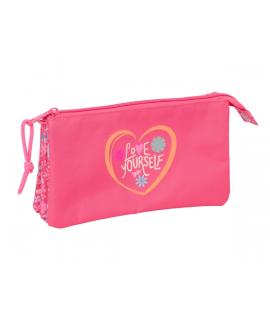 Safta Feeling Estuche Portatodo - 3 Compartimentos - 22x12x3cm - Color Rosa