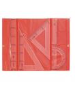 Safta Pack de 5 Reglas de Dibujo - Estuche Plastico con Broche - 10 Unidades - 32x17.5cm - Color Rojo y Azul