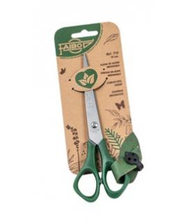 Faibo Tijeras de Oficina 16cm - Acero Inoxidable - Punta Roma - Color Verde Oscuro