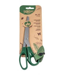 Faibo Tijeras de Oficina 21cm - Acero Inoxidable - Empuñadura Ergonomica - Punta Roma - Color Verde Oscuro
