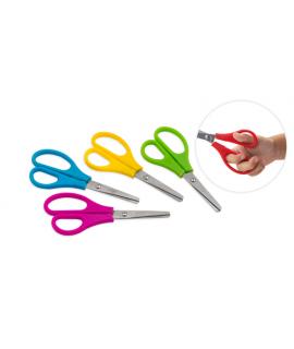 Faibo Tijeras Escolares Confort 13.5cm - Punta Redonda - Acero Inoxidable - Empuñadura de Plastico - Colores Surtidos