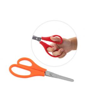 Faibo Tijeras Escolares Confort para Zurdos 13.5cm - Punta Redonda - Acero Inoxidable - Empuñadura de Plastico - Colores Surtido