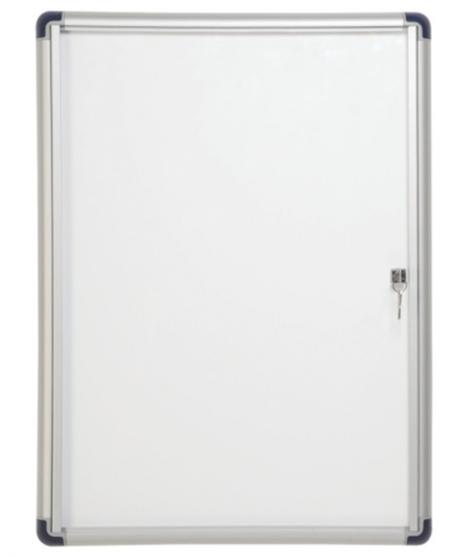 Bi-Office Vitrina para Anuncios o Carteles - Puerta Abatible con Cerradura - Tamaño 35.7 x 49cm - Superficie de Acero Lacado Mag