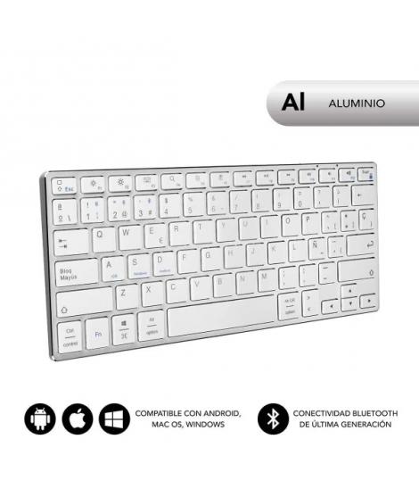 Subblim Teclado Ultrafino Advance Compact - Acabado de Aluminio - Diseño Ultrafino 7mm - Bluetooth 3.0 - Autonomia 30 dias - Col