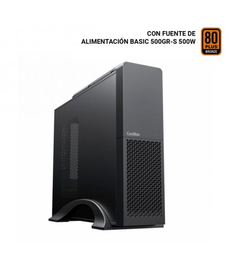 CoolBox T313 Slim Caja Torre Micro ATX, Mini ITX - Tamaño HDD 2.5", 3.5" - USB 3.0, USB-C - Fuente de Alimentacion 500W - Color 