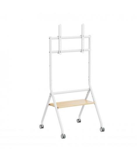 Ewent EW1582 Soporte de Suelo para Pantallas Interactivas/TV de 37 a 86" - Bandeja Multiusos - Peso Max. 80kg - Altura Ajustable