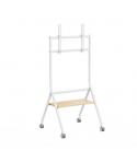 Ewent EW1582 Soporte de Suelo para Pantallas Interactivas/TV de 37 a 86" - Bandeja Multiusos - Peso Max. 80kg - Altura Ajustable