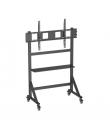 Ewent EW1584 Soporte de Suelo para Pantallas Interactivas/TV de 55 a 100" - Bandeja Multiusos - Peso Max. 120kg - Altura Ajustab