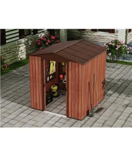 Sungarden Caseta de Metal - Puerta Corredera - 3,36M2 - Color Madera
