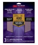 3M Pro Grade Precision Pack de 3 Hojas de Lijado - Grano 400 Extrafino - 22.8x27.9cm - Rendimiento Superior - Reduccion de Fatig