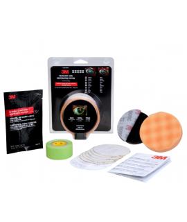 3M Pack para Restauracion de Faros - Incluye Instrucciones - Adaptador para Taladro - Color Varios