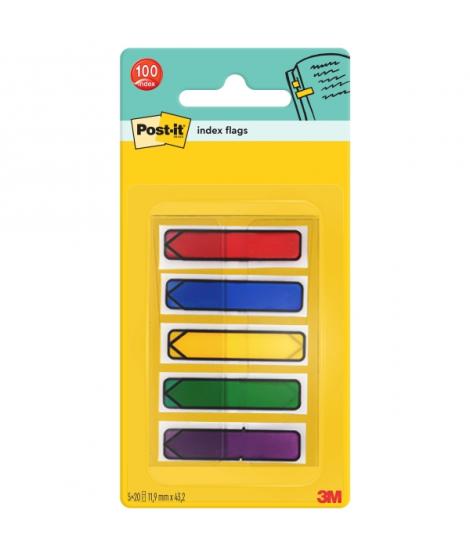 Post-It Index Dispensador con 100 Marcadores de Indice Reposicionables - Forma Rectangular - Colores Surtidos