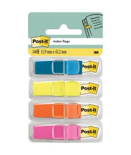Post-It Index Pack de 4 Dispensadores con 35 Marcadores de Indice Reposicionables - Forma Rectangular - Colores Surtidos