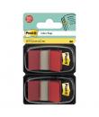 Post-It Index Pack de 2 Dispensadores con 50 Marcadores de Indice Reposicionables - Forma Rectangular - Color Rojo