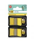 Post-It Index Pack de 2 Dispensadores con 50 Marcadores de Indice Reposicionables - Forma Rectangular - Color Amarillo Claro