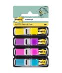 Post-It Index Pack de 4 Dispensadores con 35 Marcadores de Indice Reposicionables - Forma Rectangular - Colores Surtidos