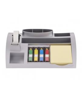 Post-It Index Organizador de Sobremesa - Incluye Bloc de Notas, Marcadores y Cinta Adhesiva - Forma - Color Gris